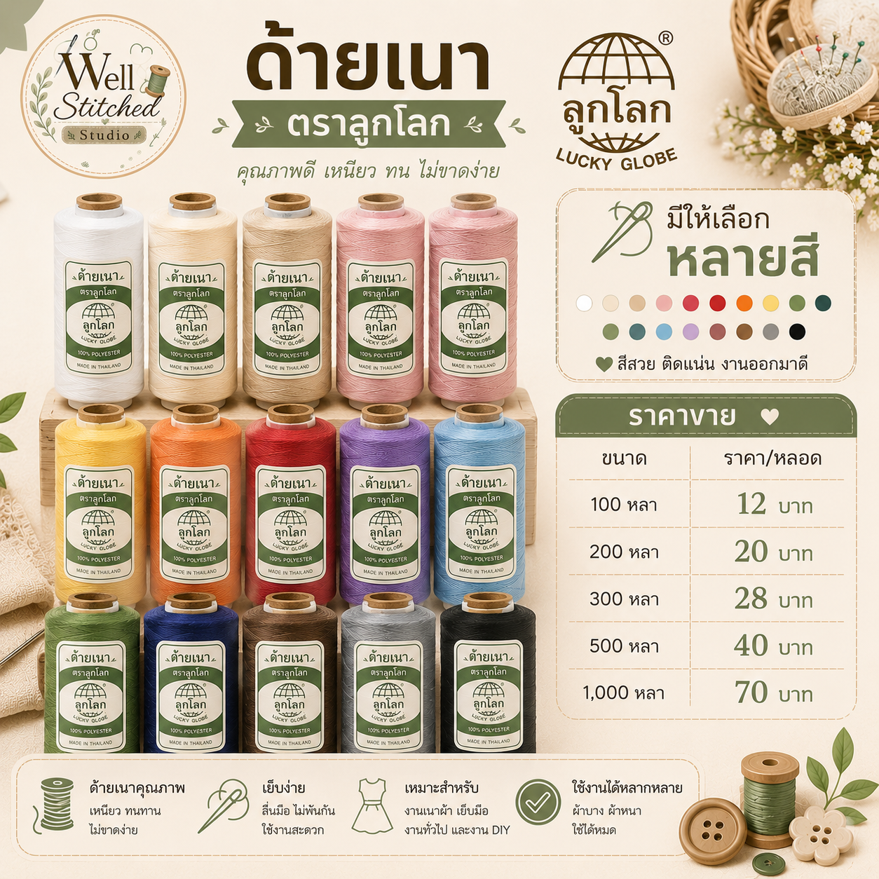 ด้ายเนา ตราลูกโลก